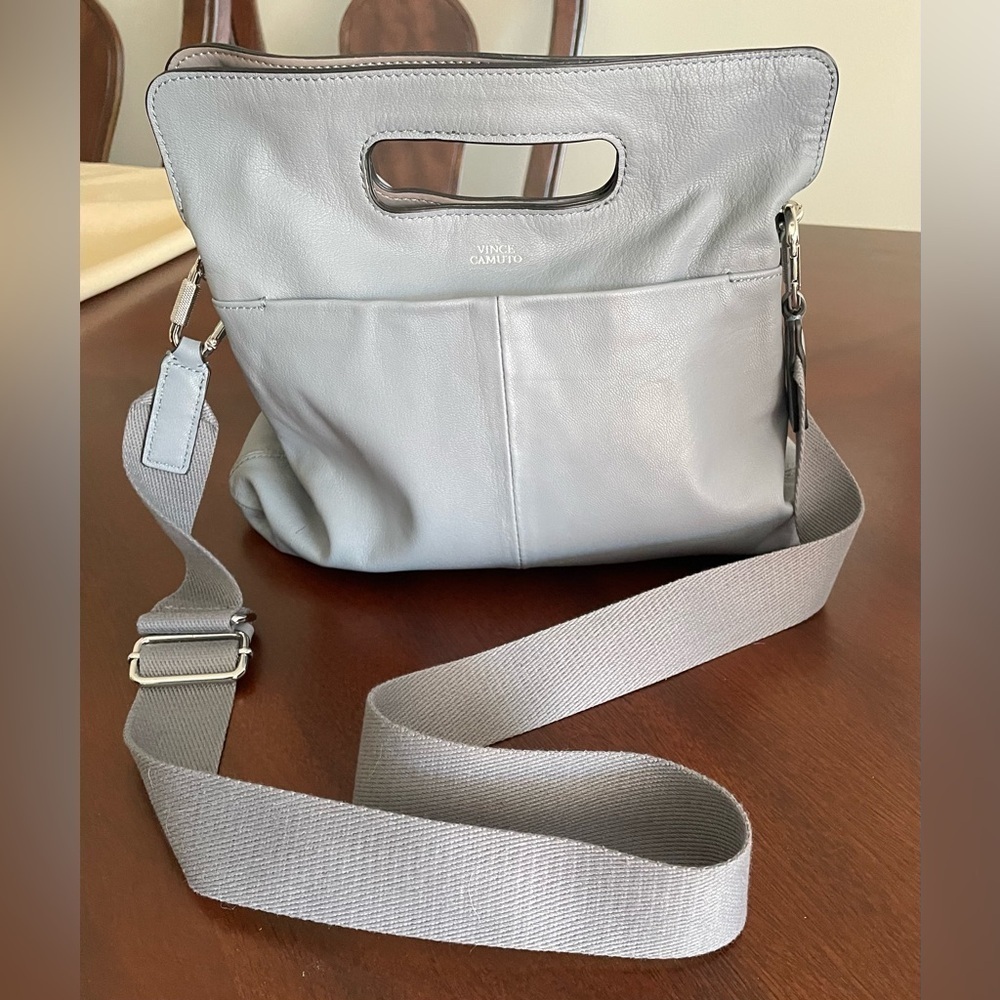Vince Camuto womenβs Yara convertible leather clutch handbag/ Crossbody Bag